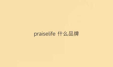 praiselife 什么品牌